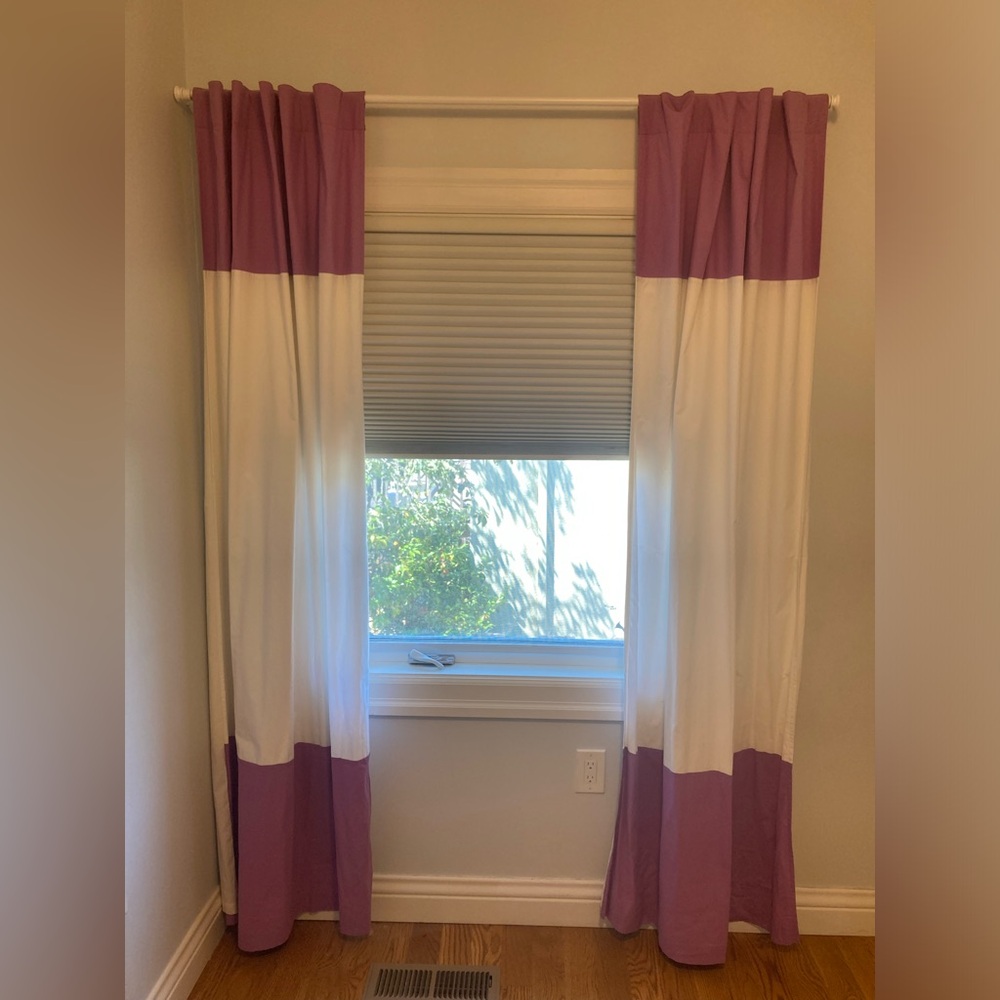 Land of Nod purple and white curtains - Picture 3 of 4